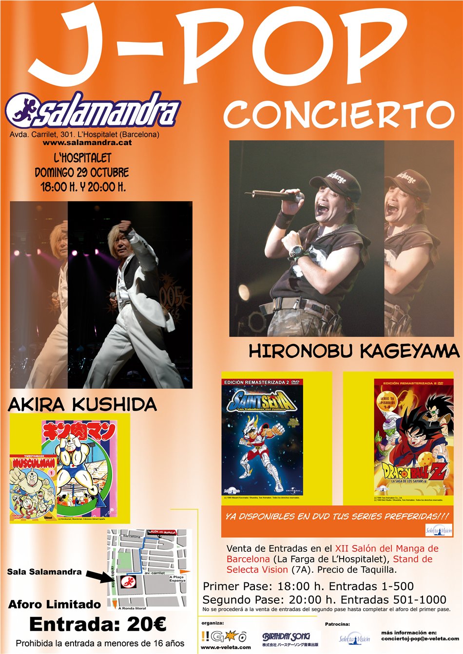Cartel del concierto de J-pop organizado por E-Veleta en la Sala Salamandra en 2006