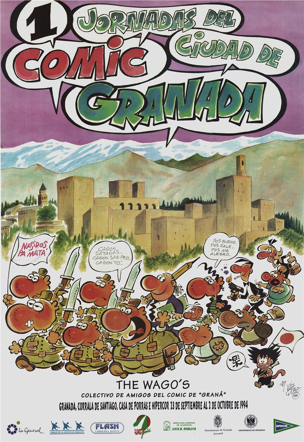 Cartel de las primeras Jornadas de Cómic Ciudad de Granada de 1994